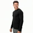 thumbnail image 2 of Men's Long Sleeve Crew Neck Ribbed Cuff Solid Tee/T-Shirt , Black S, 1 Pack, 2 of 6