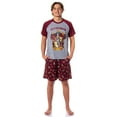 thumbnail image 3 of Harry Potter Hogwarts Castle Men's House Crest 2 Piece Raglan Pajama Short Set Gryffindor Slytherin Ravenclaw Hufflepuff, 3 of 7