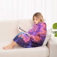 thumbnail image 4 of Colorful Tie Dye Burst Flower Pattern Blanket Hoodies for Kids 6-13YR Oversize Wearable Blanket Hoodies for Boys Girls Teens, 4 of 7