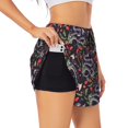 thumbnail image 1 of Balery Snakes And Snake Fruit Pantalones cortos deportivos para mujer con forro y dos bolsillos, elásticos, para entrenamiento, gimnasio, yoga-Medium, 1 of 7