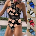 thumbnail image 3 of Cheers US Women Crisscross One Piece Swimsuit Tummy Control Bathing Suit Front Crossover Swimwear, 3 of 7