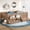 Natural + Partice Board+MDF+Pine Wood + Full, variant on Full Size Floor Bed with built-in bookshelves and storage drawers, Safety Staircase design and high-quality safety rails,Beige