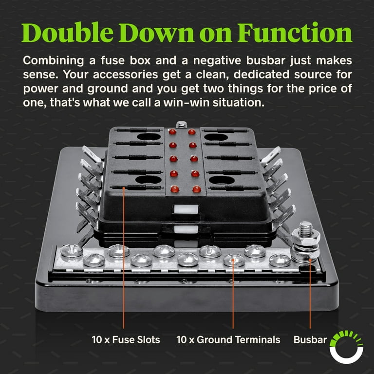 12 Way Blade Fuse Box Holder Fuse Blocks With Red Led Indicator 10pcs