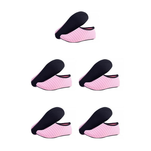 Eigraketly 1 par de zapatos de playa antideslizantes de secado rápido calcetines descalzos deportes acuáticos cómodos bajo el agua para adultos rosa XXL Rosado XXG 5piezas