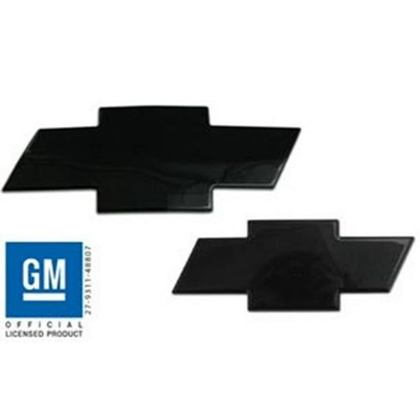 Front and Rear Combo Black Chevy Bowtie Emblem 2007-2013 Silverado 1500 ...