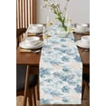 thumbnail image 4 of Coral Coastal Table Runner 48 Inches, Green Orange Blue Coral Summer Ocean Bed Runner Dresser Scarves Tabletop for Indoor Outdoor Parties/Ceremony/Banquet, 13" x 48", 4 of 8