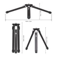 thumbnail image 3 of Trépied de Bureau Mini Pliable en Alliage d'Aluminium avec Vis de 1/4 Po, Hauteur Réglable à 3 Niveaux, Capacité de Charge de 2 Kg/4,4 Lb, Longueur Pliée de 16 Cm/6,29 Po, Léger 155 G/5,46 Oz pour Appareils Photo et Appareils, 3 of 4