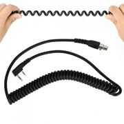 Mgaxyff Headset Audio Cable,2-Pin to 5-Pin Coil Cord Cable for /HYT//Relm Two Way Radios and Headsets