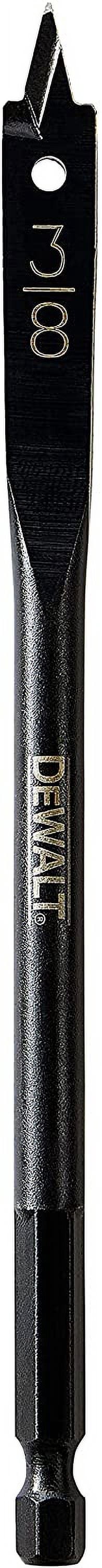 Dewalt DW1572 Heavy Duty Wood Boring Spade Bit, 3/8in Dia x 6in , Carbon Steel, 4-3/4in Flute