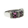 thumbnail image 4 of Sterling Silver Red Garnet and Marcasite Statement Ring, Size 6, 4 of 6