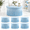 Baby Blue-60inch(6pack), variant on 6 Pack Burgundy Spandex Round Tablecloths For 72in Table Stretchy 132inch Fitted 6ft Cloths Wrinkle Free Maroon Cover With Skirt