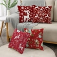 thumbnail image 4 of Fundas de almohada de Navidad para sofá, copos de nieve de Papá Noel, elfo, Reno, rojo, decoración del hogar, 40 cm, 45 cm, 50cm, 4 of 4