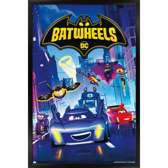 DC Comics TV Batwheels - Key Art Wall Poster, 22.375" x 34" Framed