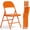 Orange, variant on VECELO Set of 4 Metal Folding Chairs with Triple Braced & Double Hinged Back, Orange