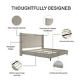thumbnail image 5 of DHP Eveline Upholstered Platform Bed Frame with High Wingback Headboard, King, Soft Woven Light Gray, 5 of 20