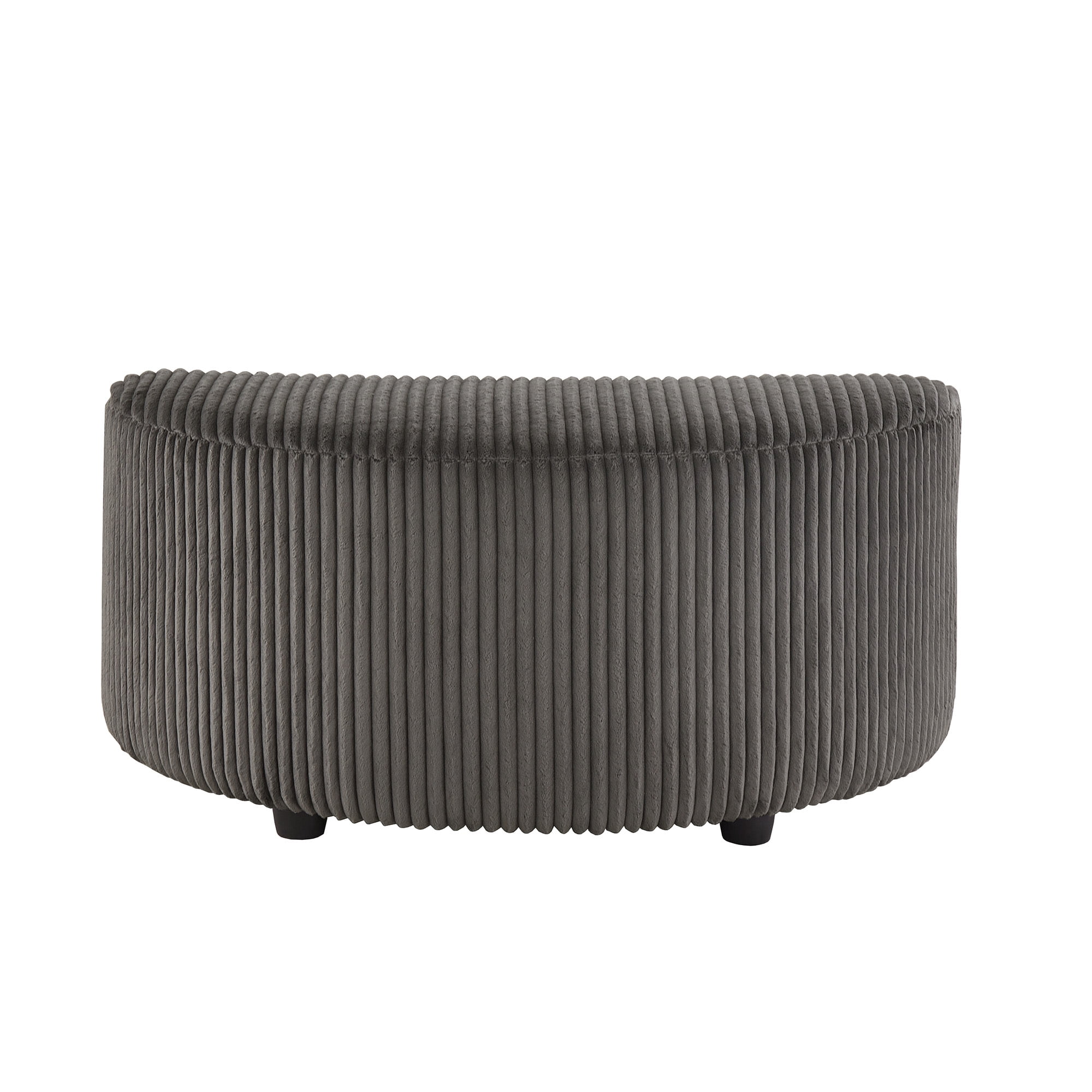 Weston Home Killarney Wale Corduroy Crescent Moon Ottoman, Grey Ottoman