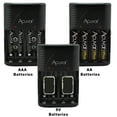 8 Acuvar AAA Rechargeable Batteries + Acuvar 3 in 1 Battery Charger for