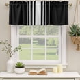 thumbnail image 2 of Black White Stripe Curtain Valances for Windows, Kitchen Valance Window Treatments Panel 2 Pack, Modern Rustic Vertical Striped Rod Pocket Short Curtains for Bathroom Bedroom 60 x 18 Inch, 2 of 8