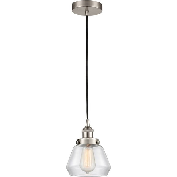616-1PH-SN-G172 Innovations Lighting Fulton - 1 Light Mini Pendant In Industrial Style-10 Inches Tall and 7 Inches Wide-Brushed Satin Nickel