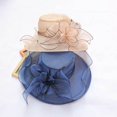 thumbnail image 4 of Meoldis Elegant Floral Derby Hat for Women – Light Blue Bonnet with Organza Accents, Tea Party & Easter Sunday Church Hat, Lolita Palace-Style Headpiece, 4 of 5