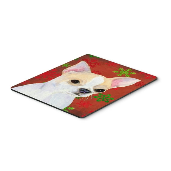 Carolines Treasures SS4681MP "Chihuahua Red and Green Snowflakes Holiday Christmas Mouse Pad Hot Pad or Trivet" Large