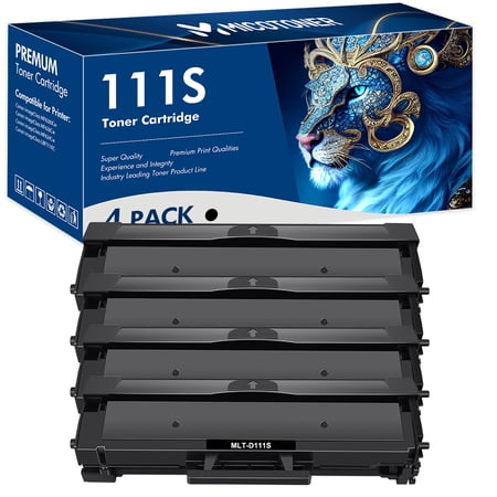 MICOTONER 4-Pack Compatible Toner Cartridge for Samsung MLT-D111S 111S Xpress SL-M2020 SL-M2022 SL-M2070 SL-M2026W Printer (Black)