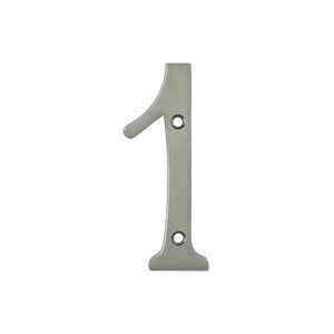 4 in. House Numbers, Satin Nickel - Solid Brass