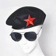 thumbnail image 5 of Men Women Wool Felt Berets Metal Badge Decor Sailors Dance Stage Performance Hat Military Fans Army Cap Security Cap Adjustable, 5 of 5