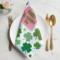 thumbnail image 2 of Pink St. Patrick's Day Cloth Napkins, Green Shamrock Leaves Blue Cloud Washable and Reusable Dinner Napkins Set of 8, Table Napkin for Kitchen Party Birthday Wedding Hotel Housewarming 20"x20", 2 of 9