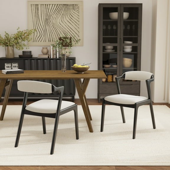 Roundhill Furniture Lavin Upholstered Dining Chairs, Set of 2