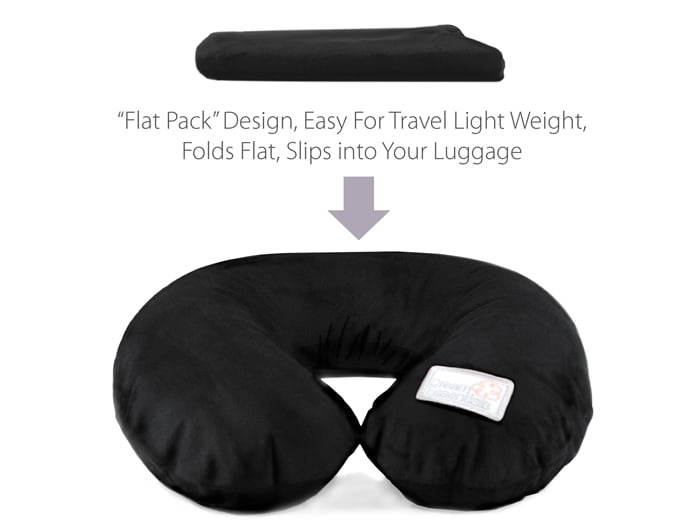 Black Dream Essentials Inflatable Travel Neck Pillow 