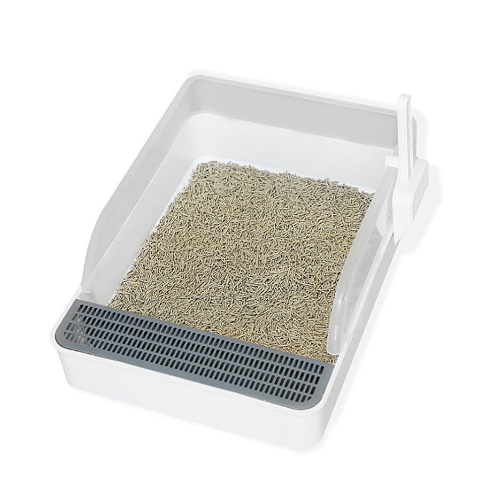 Litter Semi-Enclosed Cat Litter Box Detachable Anti- Non-Sticky Kitty Litter Tray Cat Toilet With Litter Scoop