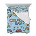 thumbnail image 7 of Quilts Twin Size Bedding Set, Blue Children's Day Lightweight Quilted Comforter, Car Tree Stars Modern Abstract Art Cartoon Soft Bedspread Coverlet with Pillow Covers for All Season, 68" x 86", 7 of 7