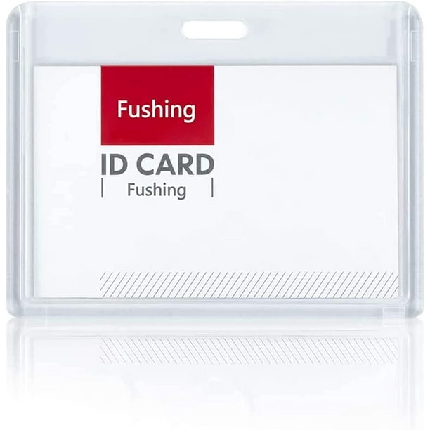 Paquet de 6 porte-cartes d'identité robustes, support en cristal transparent  double face, porte-étiquette de nom pour étudiant 