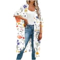 thumbnail image 2 of Avrnliq Womens White Watercolor Wildflower Kimono Swimsuit Cover Up - Breathable Swim Cover Up, Body-Inclusive S-XXXXXL,Size 3XL, 2 of 6