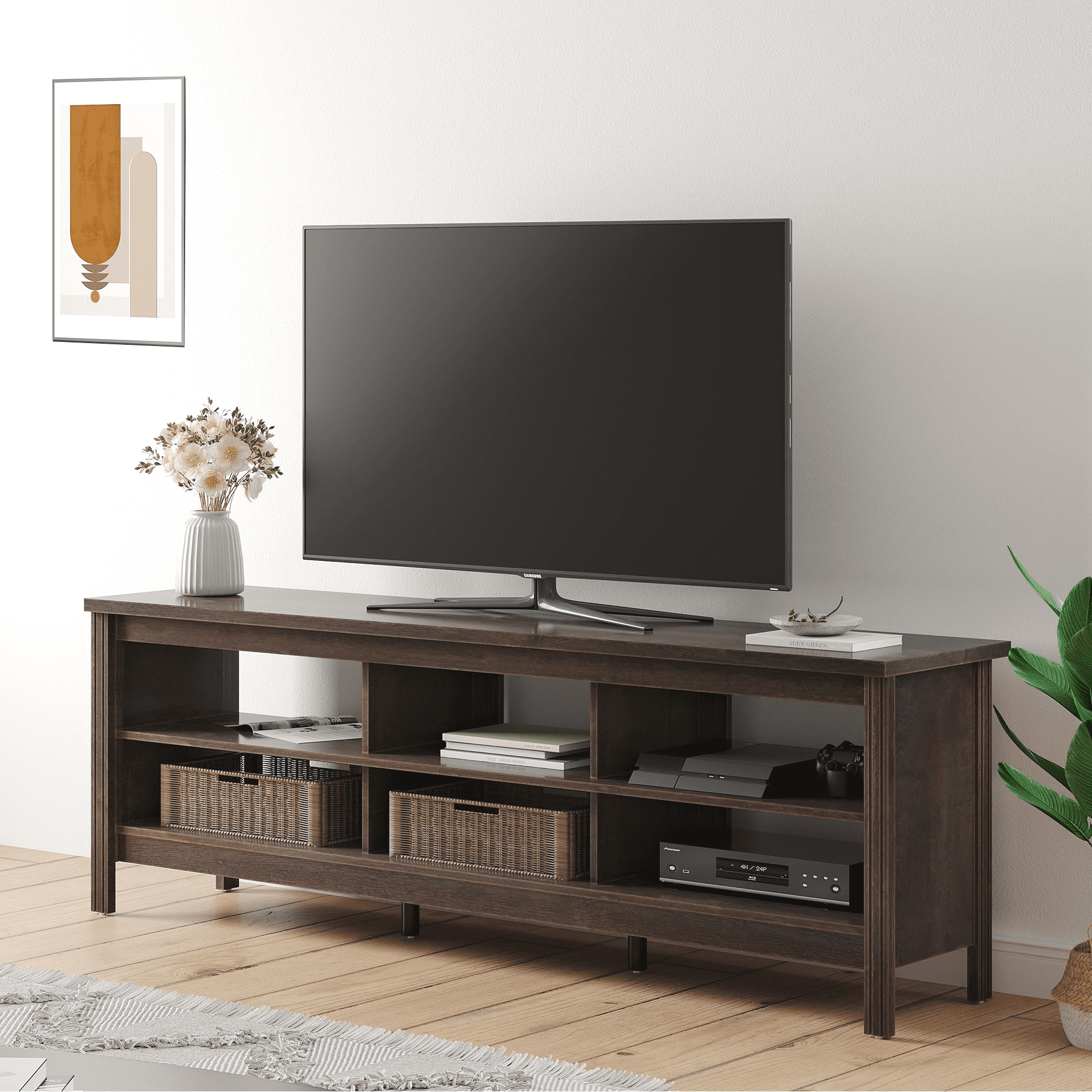 New TV Stand Entertainment Center Console Media Storage Cabinet for All Room WV