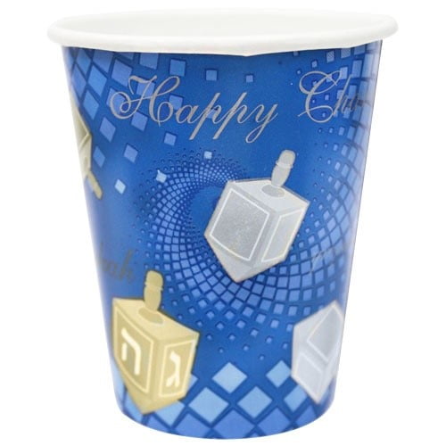 King Zak Chanukah Hot/Cold Paper Cup, Square, 9 Oz, MultiColored, 16 Ct