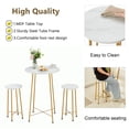 thumbnail image 6 of VECELO 3-Piece Bar Table Set with 2 Stools, Space Saving Round Pub Table Set for Breakfast Nook, Bistro, Dining Room, Kitchen, Gold, 6 of 8