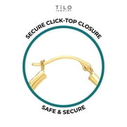 Tilo Jewelry 14K Yellow Gold Thin Hoop Earrings, 1mm Tube, 12mm (Women, Men, Unisex)