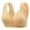 Beige, variant on Women's Casual Button Down Breathable Bra, Without Steel Ring, Lace Stitching, Adjustable Shoulder Straps for Daily Wear