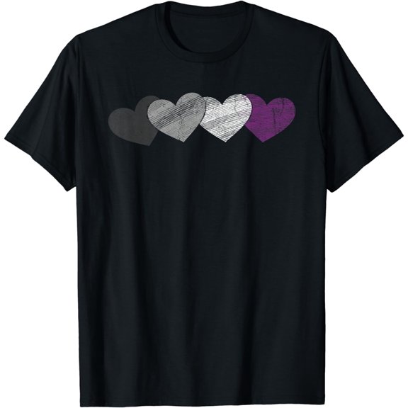 Ace Pride Asexuality Gift Asexual Flag Heart LGBTQIA Asexual T-Shirt