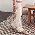 thumbnail image 6 of SUNBS Women's Pants Stretch Knit Wide Leg High Waist Drawstring Lounge Sweatpants with Pockets, 6 of 9