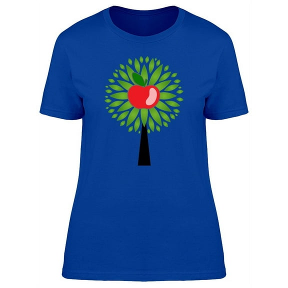 Tree With A Big Red Apple T-Shirt Women -Image by Shutterstock, Female Small