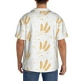 thumbnail image 3 of Uemuo Wheat Pattern Cotton Linen Short Sleeve Shirts,Casual Lightweight Button Down Shirts,Vacation Beach Summer Tops-Small, 3 of 7