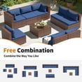 thumbnail image 4 of Techmilly Patio Furniture Sets, Modular Rattan Outdoor Patio Sectional Furniture Sofa Set, Wicker Patio Conversation Set for Backyard,9PCS, 4 of 7