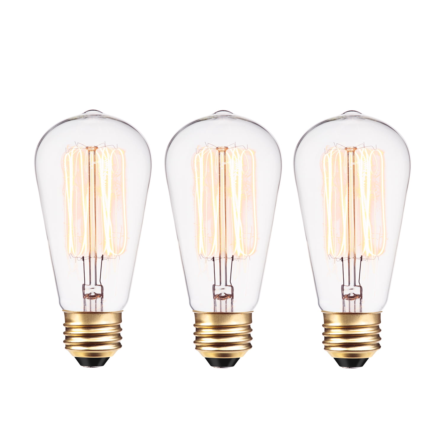 110~130 Volts 6 Pack E26 Base 70 Lumens H&PC-73222 Rolay 25 Watt Vintage Edison Light Bulb with Squirrel Cage Filament 