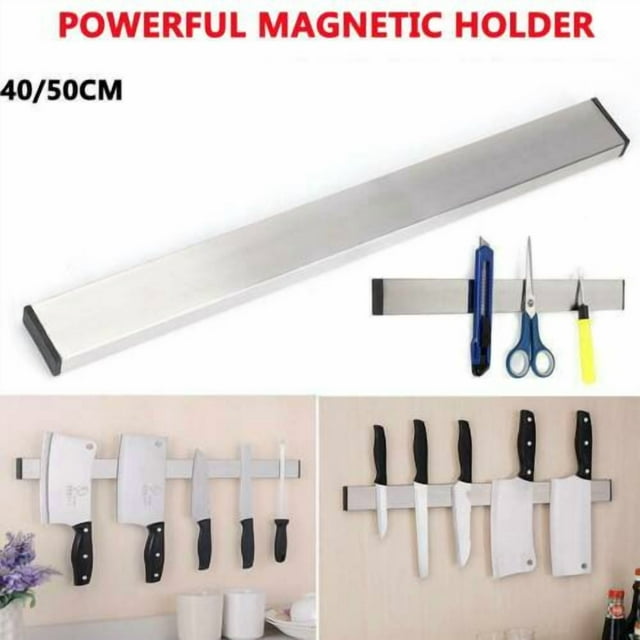Barra para cuchillos de refrigerador, barra magnética de acero inoxidable de doble cara, soporte multiusos para cuchillos de pared, portacuchillos, soporte para utensilios de cocina, soporte magnéti