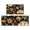Black, Brown and Yellow, variant on White and Pink Bohemian Styled Pattern Anti-Slip Kitchen Floor Mat, 30x17in+47x17in Runner Rug with Dot Backing for Sink, Stove, Laundry Room & Entryway