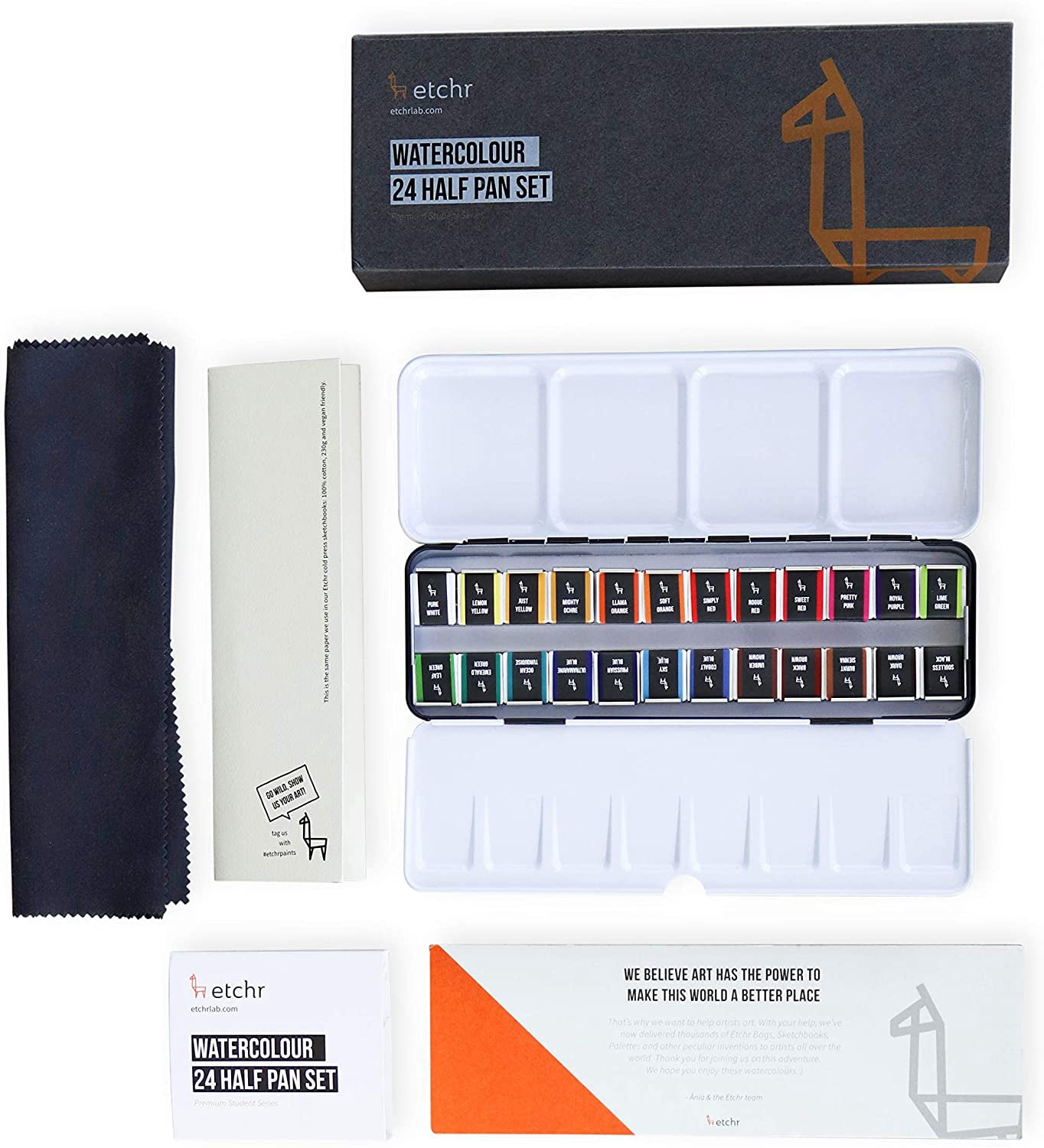 Etchr Student Watercolor 24 Half Pans (1029)