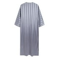 thumbnail image 5 of RongHuan Thobe for Men Casual Short Sleeve Robe Lightweight Striped Embroidered Clothing Round Neck Muslim Robes, 5 of 5